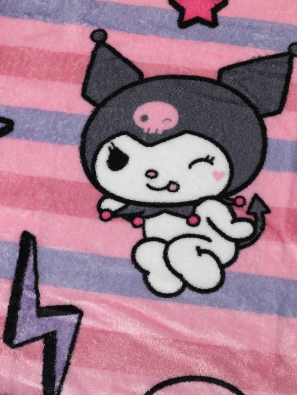Sanrio Kuromi Star Struck Silk Touch Throw Blanket Pink Purple